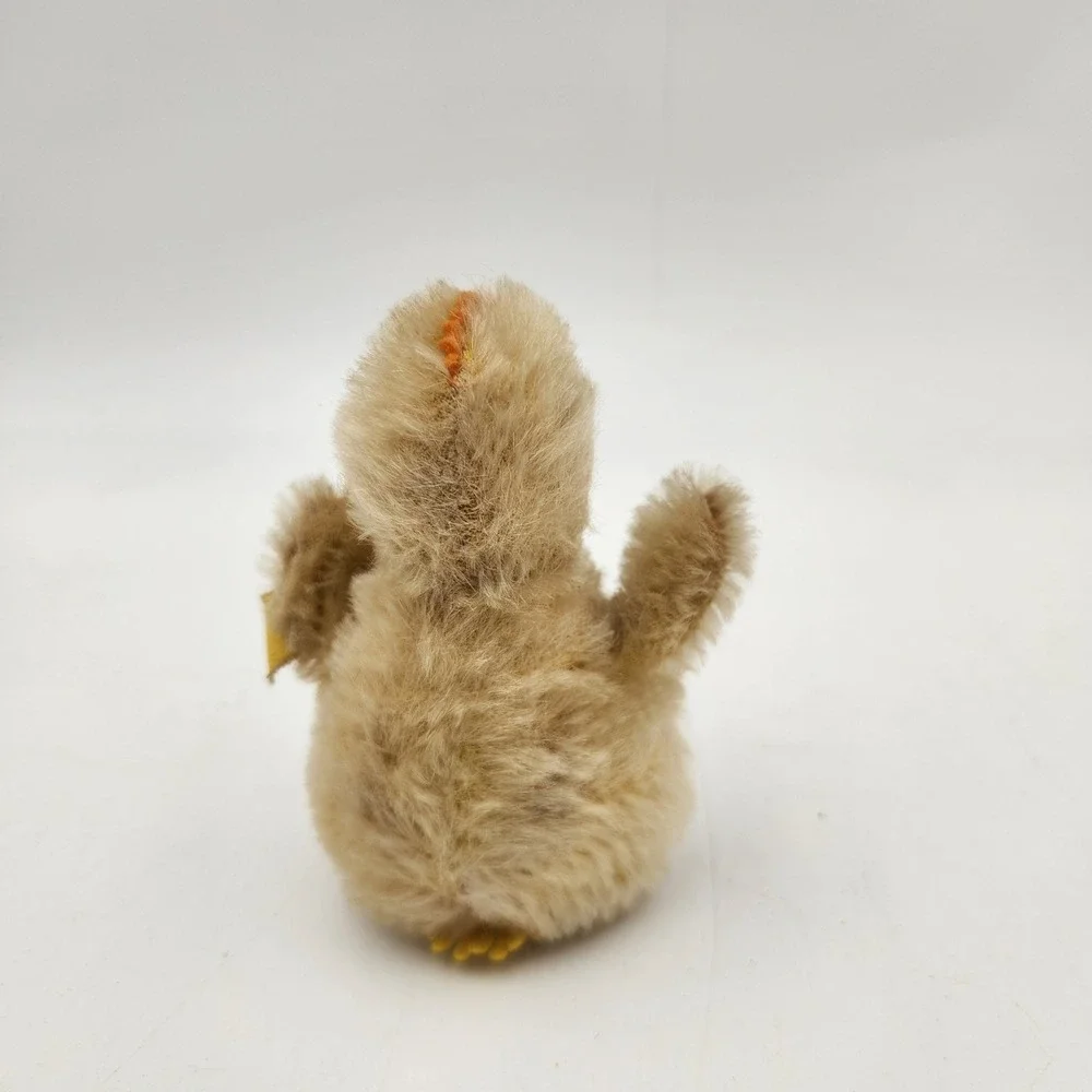 Vintage Steiff Chick Mohair Plush Bird with Original Button and Tag Remnant